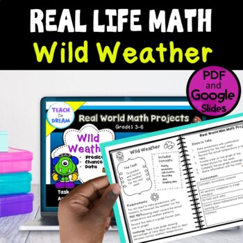 Preview of Inquiry Based Math Project | Data and Graphing | Wild Weather