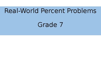 Preview of Real-World Percent Problems