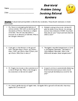 problem solving rational numbers