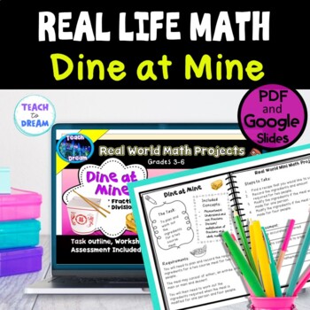 Preview of Real World Projects | Division and Fractions Math PBL | Summer School Curriculum