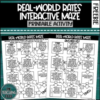 Preview of Real World Rates Maze Activity | 6th Grade Math | Freebie