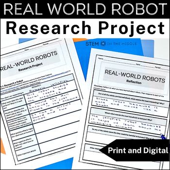 Preview of Real World Robot Research Project for Middle School Robotics and STEM Sub Plans