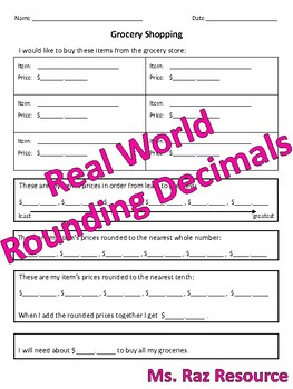 Preview of Real World - Rounding Decimals