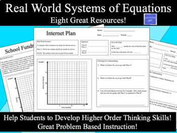 Preview of Real World:  Solving Systems of Equations Word Problems