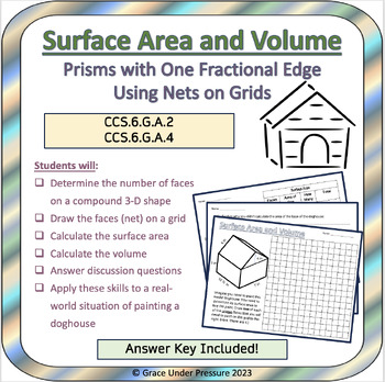 Preview of Real-World Surface Area and Volume: Prisms with One Fractional Edge and Nets