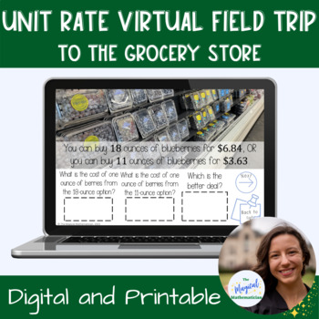 Preview of Real World Unit Rate: Field Trip to the Grocery Store - Digital and Printable