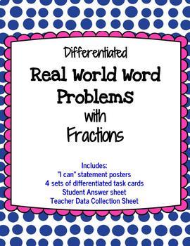 Preview of Real World Word Problems with Fractions
