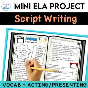 Preview of Real World Writing Projects | Script Writing Template Drama| Grade 4th 5th 6th 