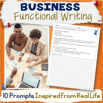 Preview of Real World Writing Prompts - Business Middle School Tasks - ELA Life Activities