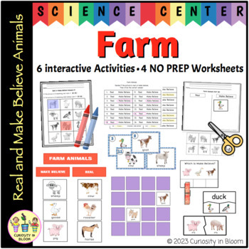 Real and Make Believe Farm Animals Science Center Sorts Puzzles ...