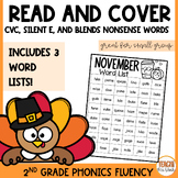 CVC SILENT E BLENDS Thanksgiving Themed Nonsense Word Read