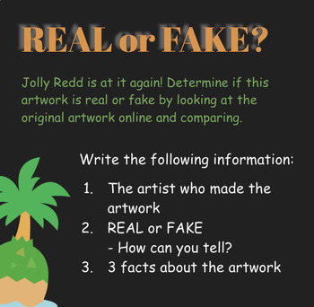 Preview of Real or Fake: Animal Crossing Art Detective - Writing & Research Activity