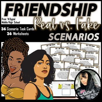 Preview of Friendship - Real or Fake Friends Scenarios | Friendship Situation Cards