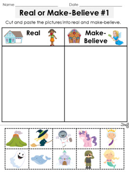 Real Or Make Believe Worksheets Teaching Resources Tpt
