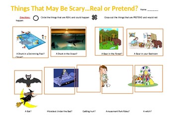 Preview of Real vs Pretend Fears