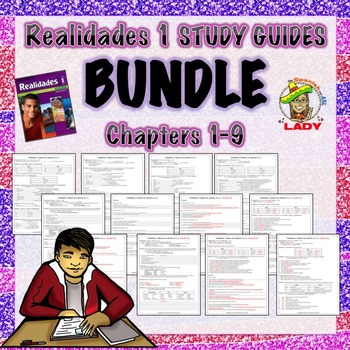Preview of Realidades 1 ALL Chapters 1-9 Study Guide/Review Sheets