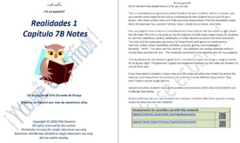 Preview of Realidades 1 Bundle Para Empezar - Capítulo 7B Notes
