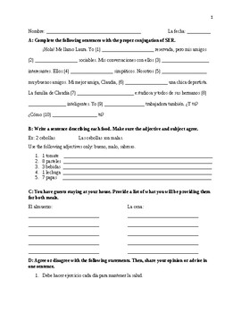 Realidades 3b Vocabulary Worksheets Teaching Resources Tpt