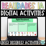 Realidades 1A Digital Activities | Spanish Likes, Dislikes