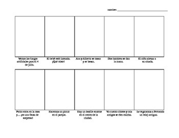 Preview of Realidades 2 Chapter 4B Comic Strip drawing activity, Spanish