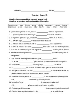 Realidades 2 Chapter 6b Vocabulary Exercise 1 Quiz Activity By Ole Azul