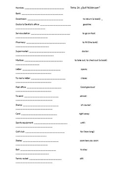 Realidades 2 Tema 3A Note Sheet - Que hiciste ayer by Srta R | TPT