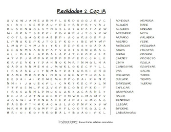 Realidades 2- Vocabulary Word-Search (All Chapters) by ...