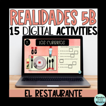 Preview of Realidades 5B Digital Activities | El Restaurante Spanish Restaurant 