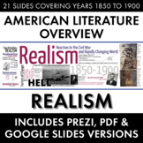 Realism American Literature Movement, from Civil War to Regionalism/Naturalism