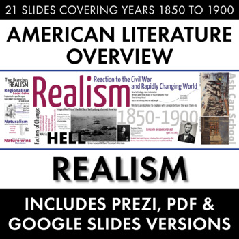 Preview of Realism American Literature Movement, from Civil War to Regionalism/Naturalism