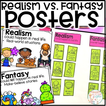 Preview of Realism Vs. Fantasy: Posters and Sorting Activity for Kindergarten & 1st Grade