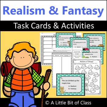 Preview of Realism and Fantasy Task Cards and Activities 