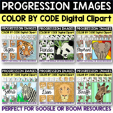 Realistic Animals COLOR BY CODE Digital Progression Clipar