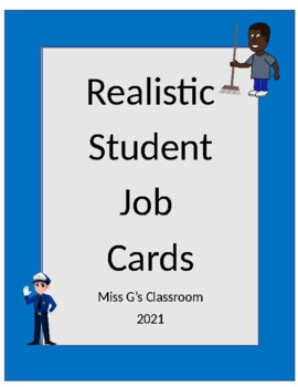 Preview of Realistic Classroom Job Chart and Cards