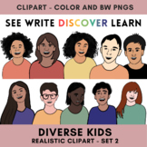 Diversity Clipart Realistic Kids - Set 2