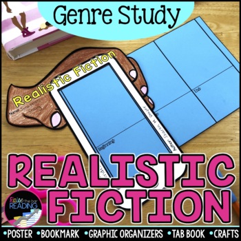 Preview of Realistic Fiction Genre Study: Poster, Graphic Organizers, Tab Books, Crafts