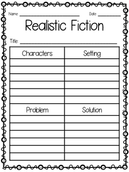 Realistic Fiction Graphic Organizer by JamieP123 | TPT