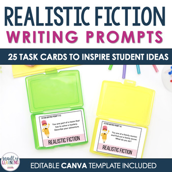 Preview of Realistic Fiction - Narrative Fiction Writing Prompt Task Cards