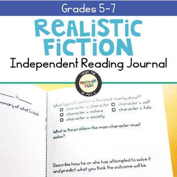 Preview of Realistic Fiction Reading Response Journal