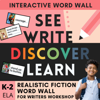 Preview of Realistic Fiction Writers Workshop Toolkit - Visual and Interactive Word Wall