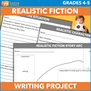 Preview of Realistic Fiction Writing: Narrative Prompt, Project & Activities 4th 5th Grade
