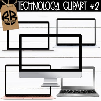 Preview of Realistic Laptop Computer Clipart for Mockups SET 2