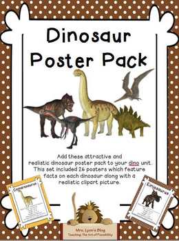 Preview of Realistic Looking Dinosaur Poster Pack (Complete Set of 26)