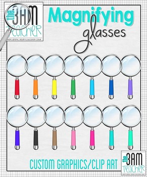 Preview of Realistic Magnifying Glass Clipart / Graphics