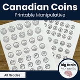 Realistic Printable Canadian Coins - Black and White Outli