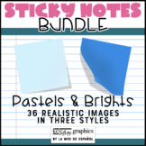 Realistic Sticky Note Clip Art BUNDLE