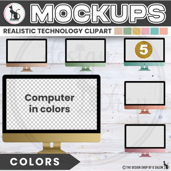 Preview of Realistic Technology Clipart Computer Screen in Colors | Set 5
