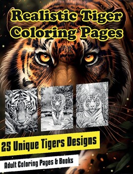 Preview of Realistic Tiger Coloring Pages