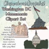 Realistic Washington DC Monuments Clipart Set