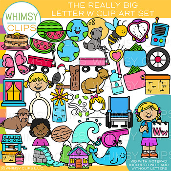 Really Big Letter W Clip Art Set by Whimsy Clips | TPT